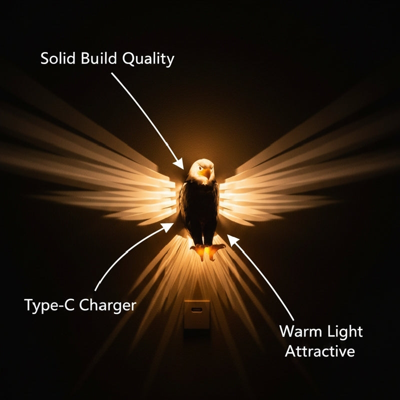 Majestic Eagle Wall Lamp – 3D Wing Projection Light | Premium Aesthetic Decor