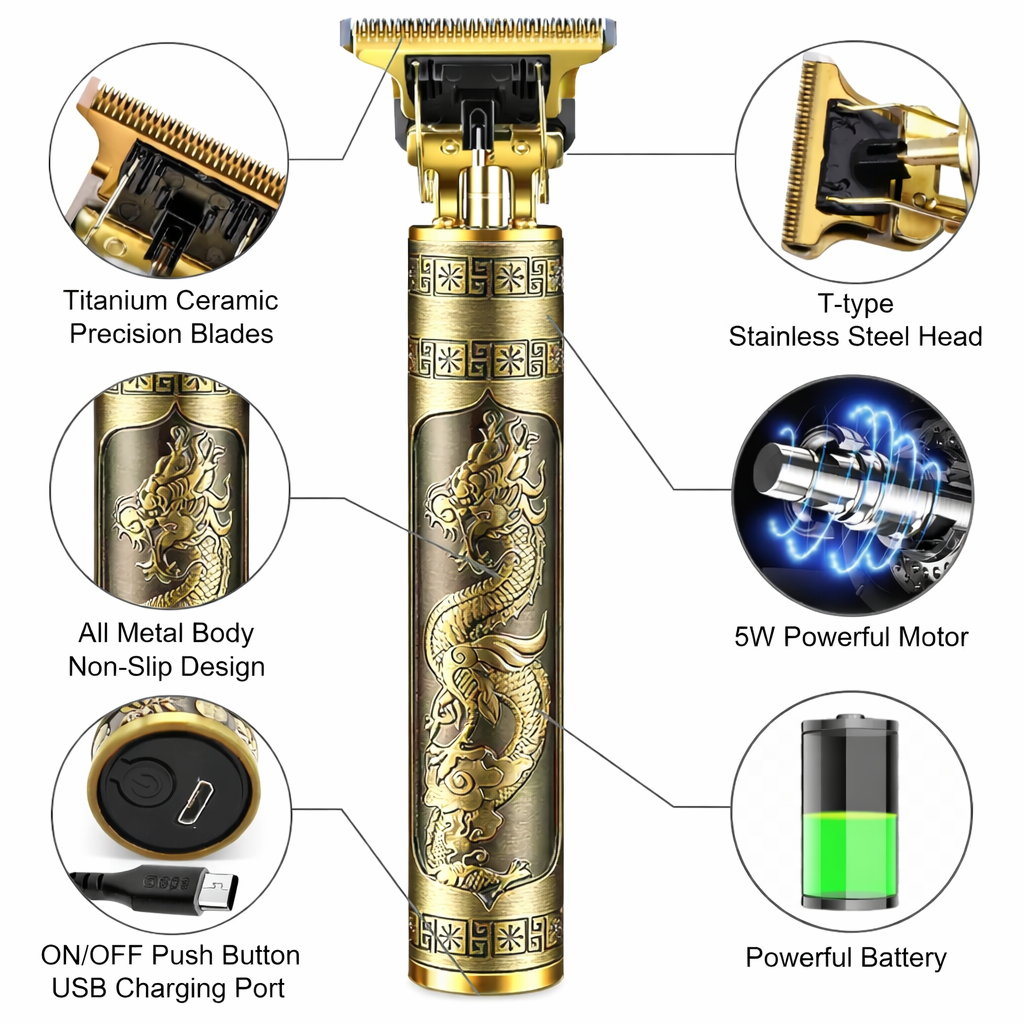 T9 Gold  Trimmer – Rechargeable Beard & Hair Cutting Machine